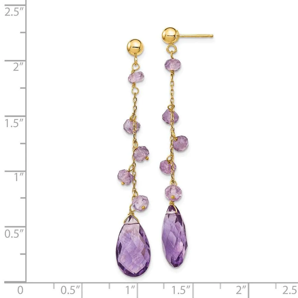 14k Amethyst Dangle Earrings