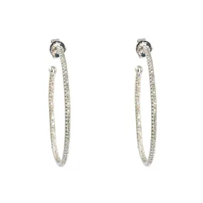 14K White Gold Diamond Hoop Earrings W/ 0.35ct VS-SI Diamonds
