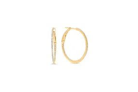 1" Diamond Hoop Earrings
