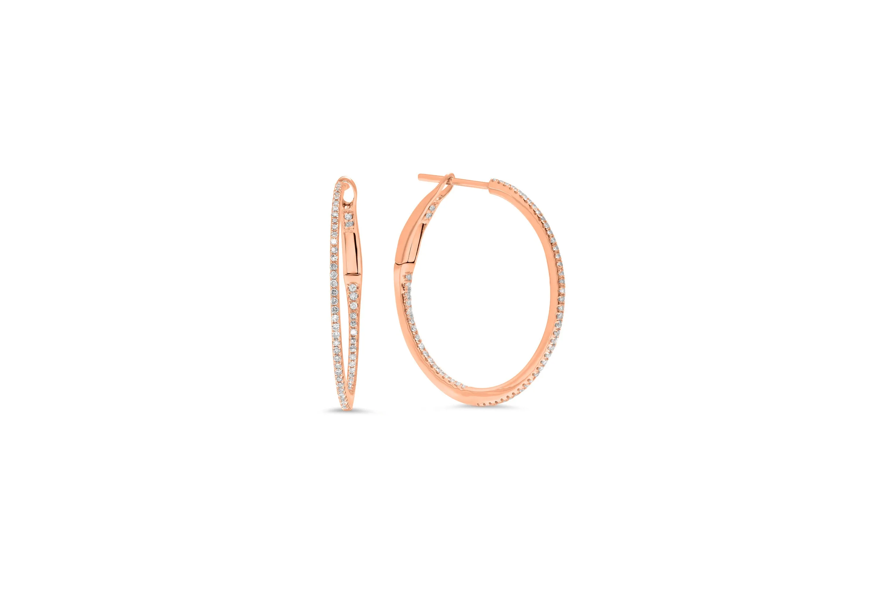 1" Diamond Hoop Earrings