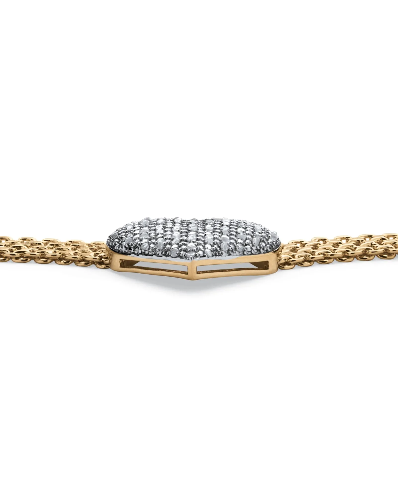 5/8 TCW Diamond Accent Puffed Heart and Chain Link Necklace 18k Gold-Plated | White
