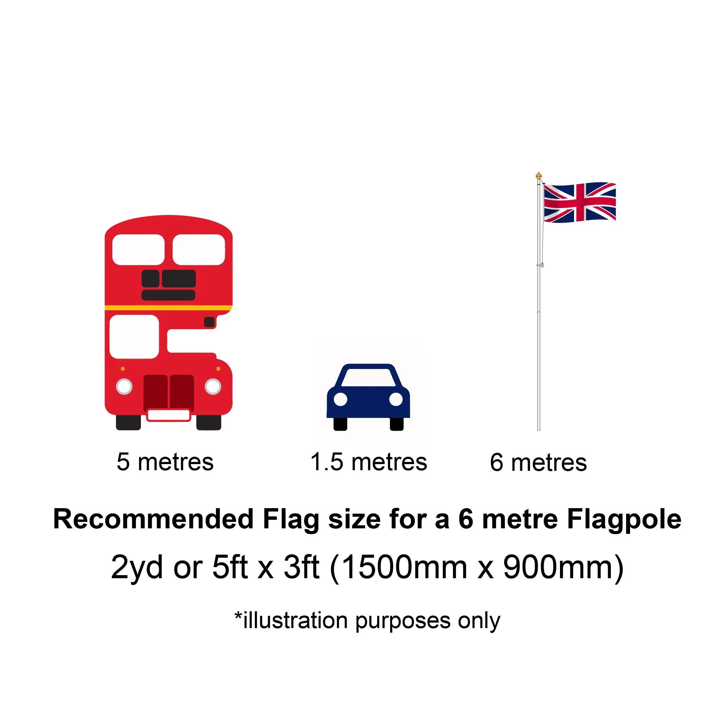 6m Deluxe Flagpole with Internal Halyard