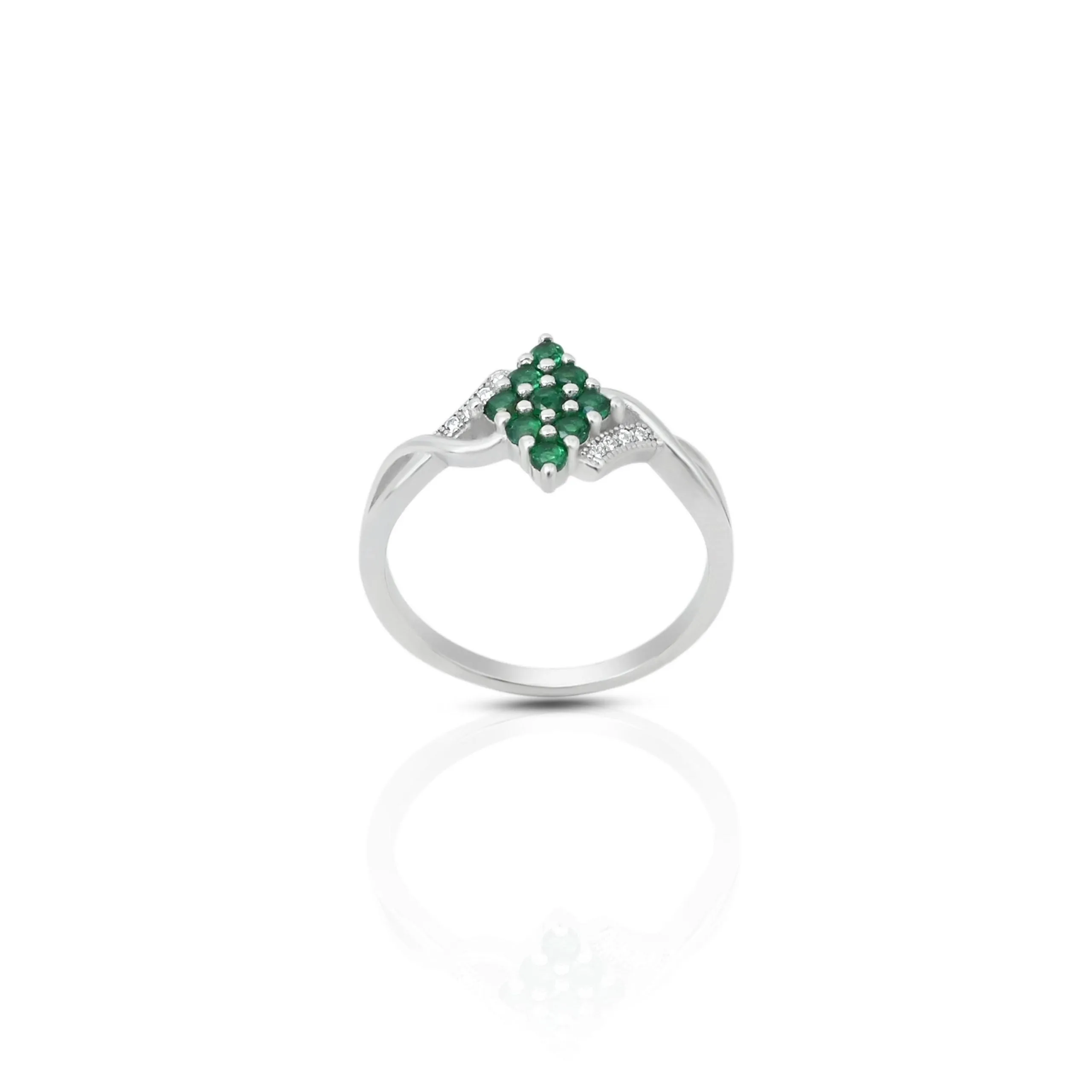 925 Silver "Green Adore" Ring for Girls