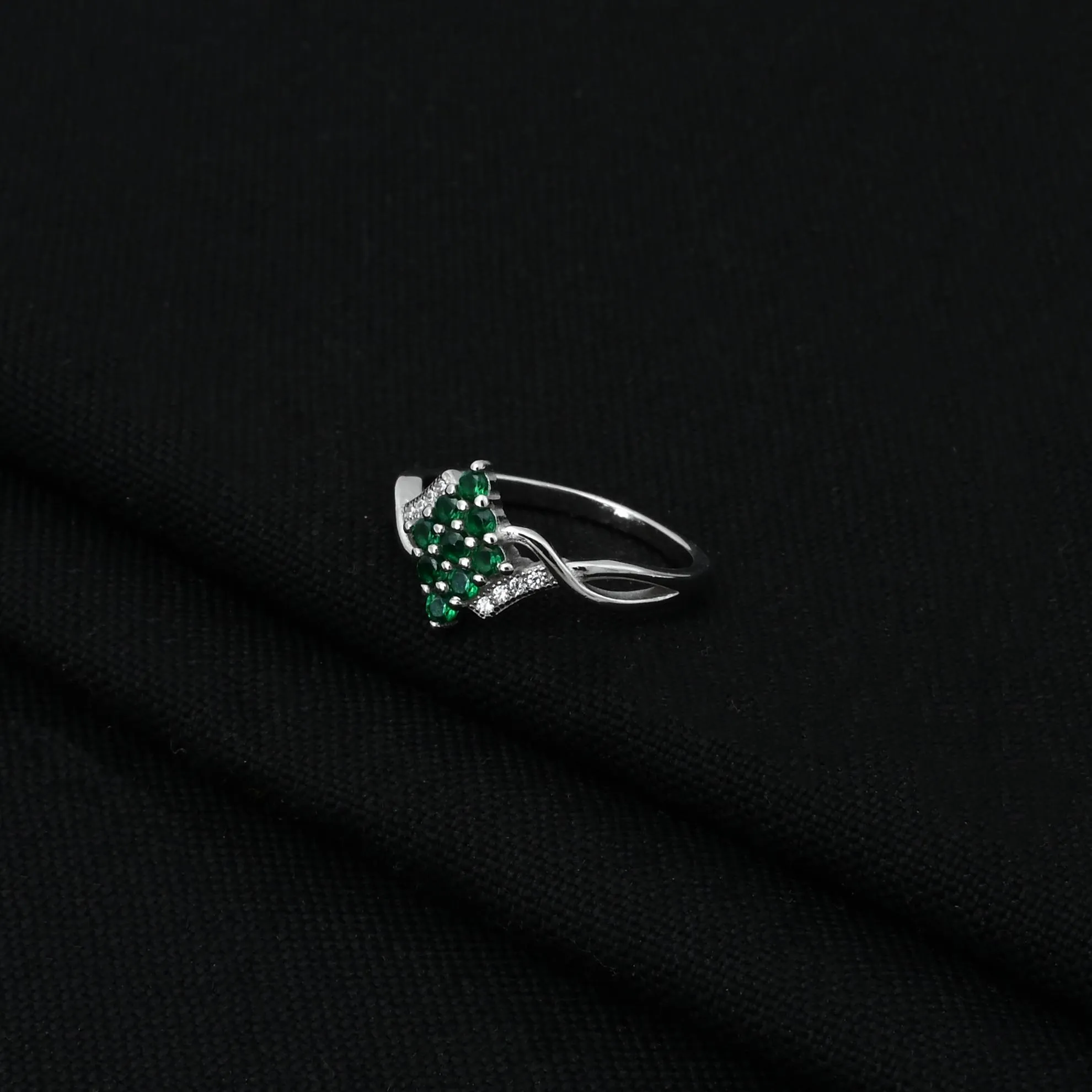 925 Silver "Green Adore" Ring for Girls