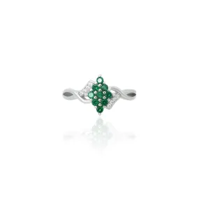 925 Silver "Green Adore" Ring for Girls