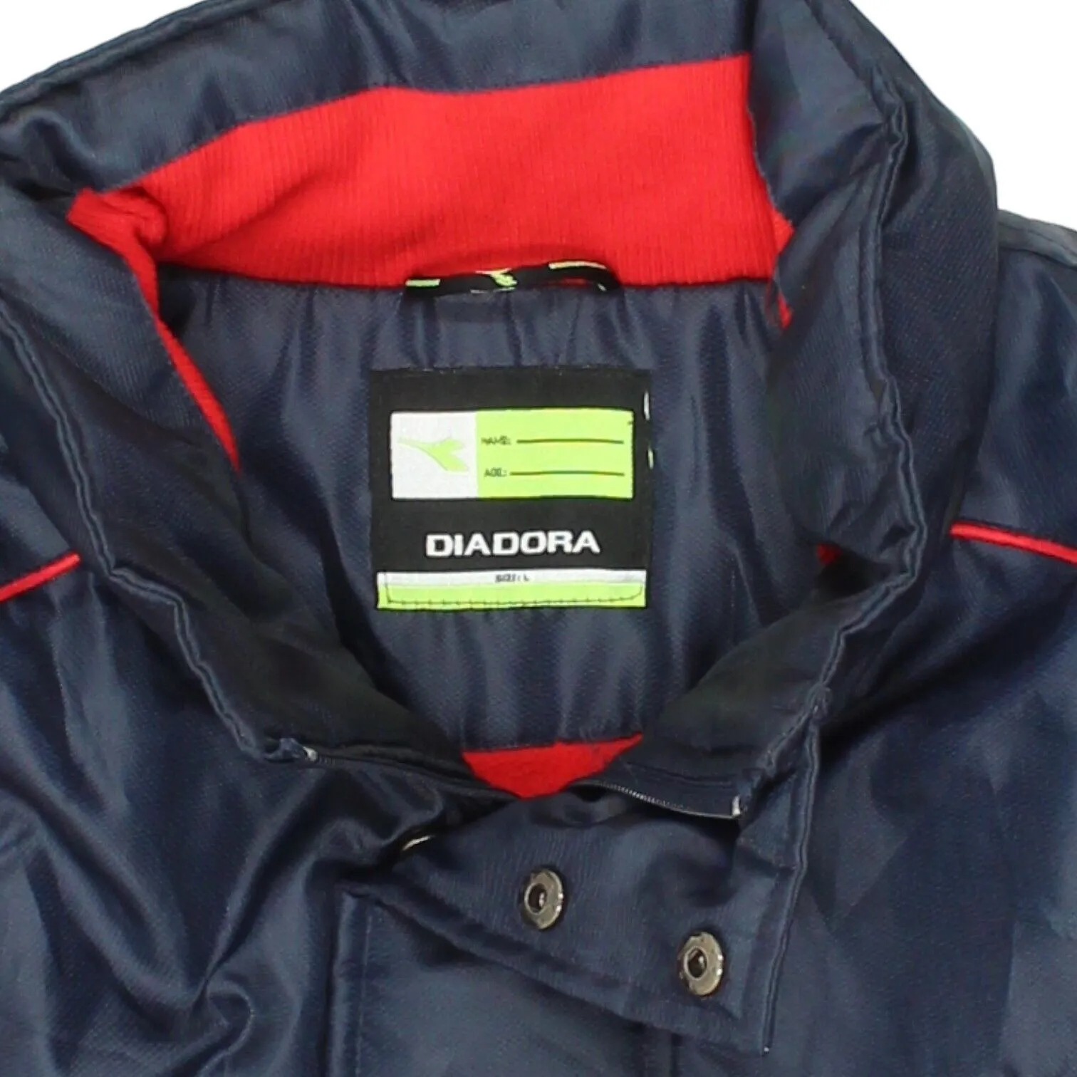 A.C. Lumezzane Diadora Mens Navy Bench Coat | Vintage Football Sportswear VTG