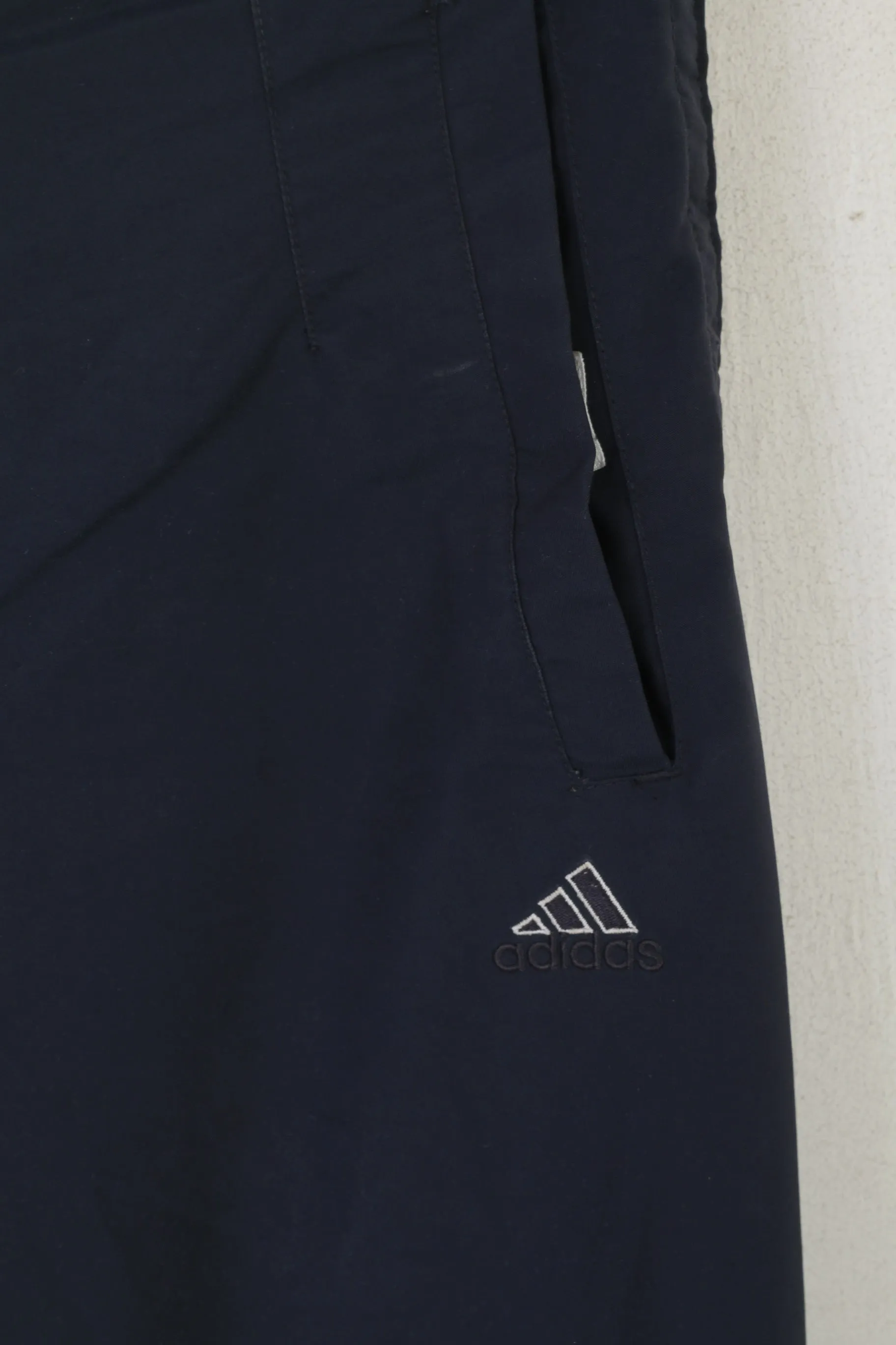 Adidas Women S Capri Pants Navy Vintage Nylon Sportswear Fitness Trousers