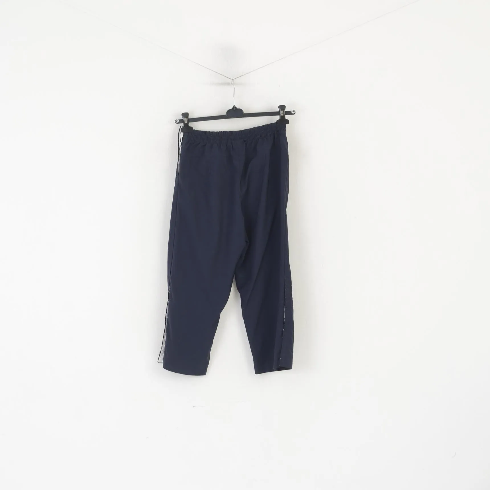 Adidas Women S Capri Pants Navy Vintage Nylon Sportswear Fitness Trousers