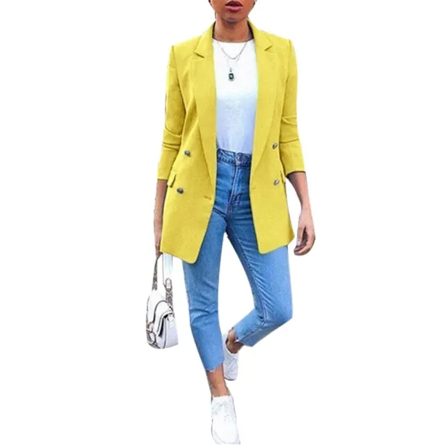 Amy Fashion - Chic Office Lady Breasted Blazer
