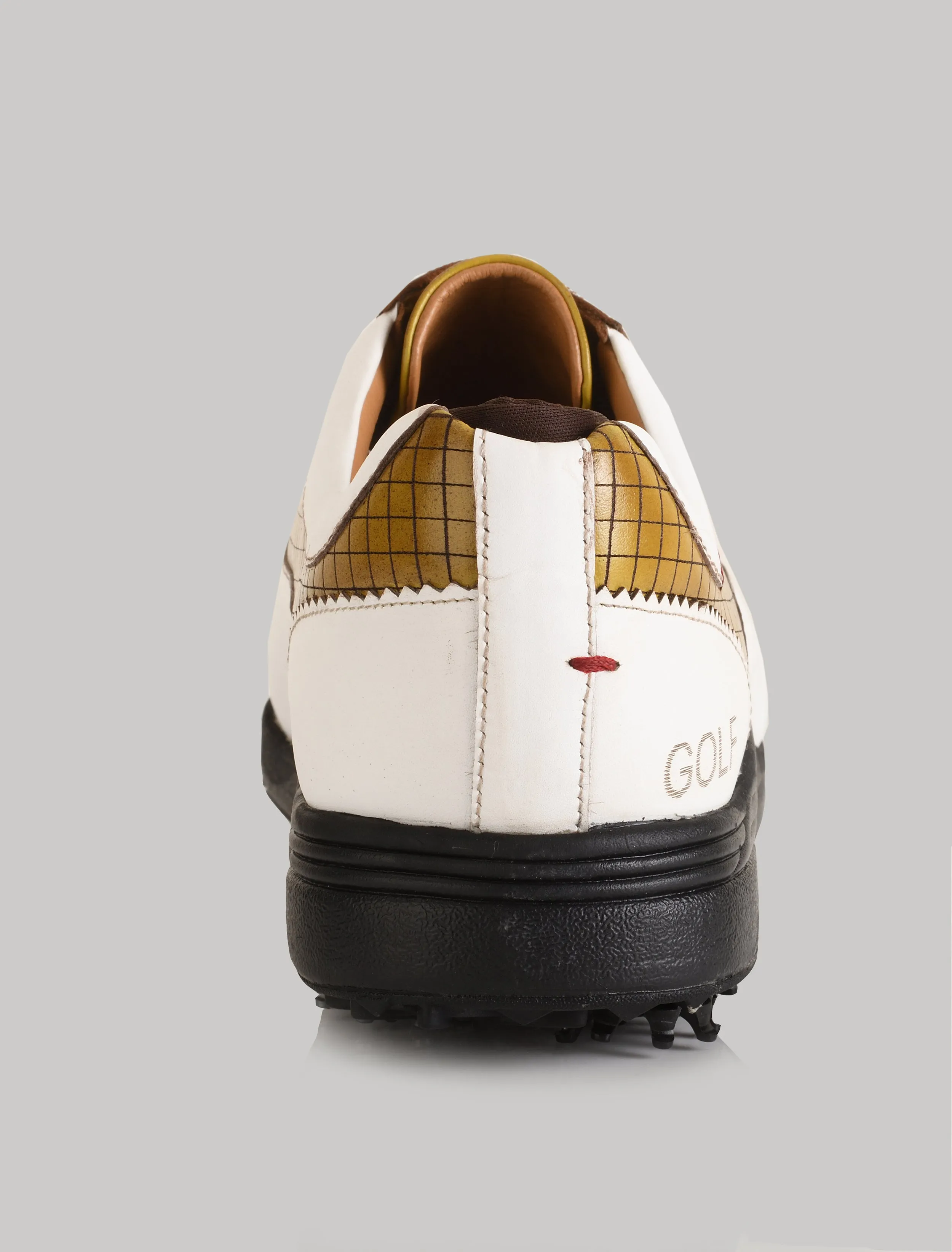 Austin Antique White-Yellow Golf Shoes