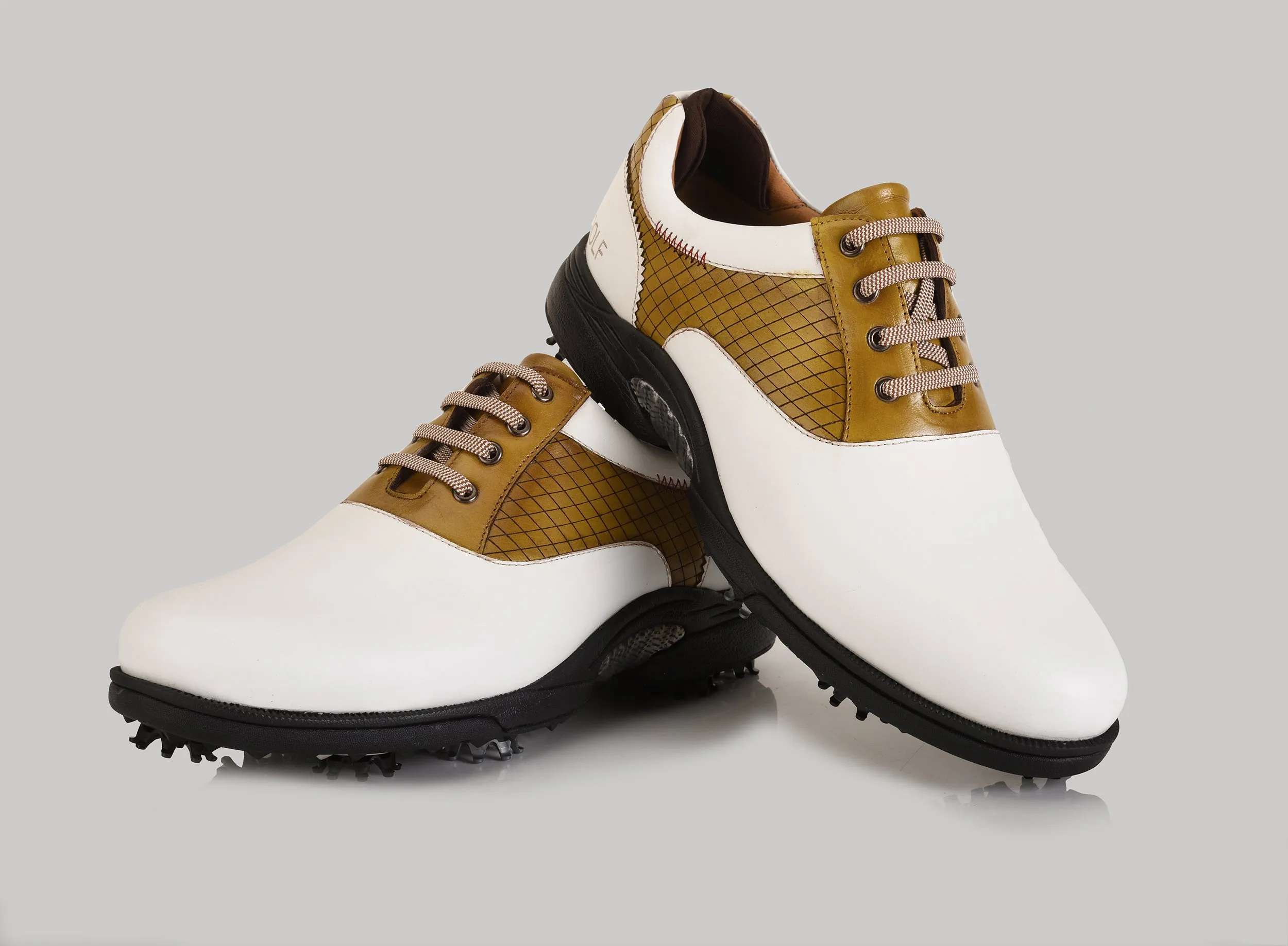 Austin Antique White-Yellow Golf Shoes