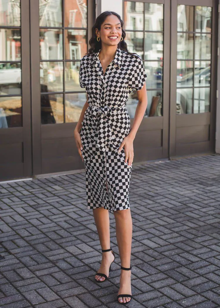 Baldhart Tie Waist Dress - Black