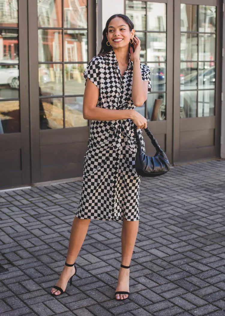 Baldhart Tie Waist Dress - Black