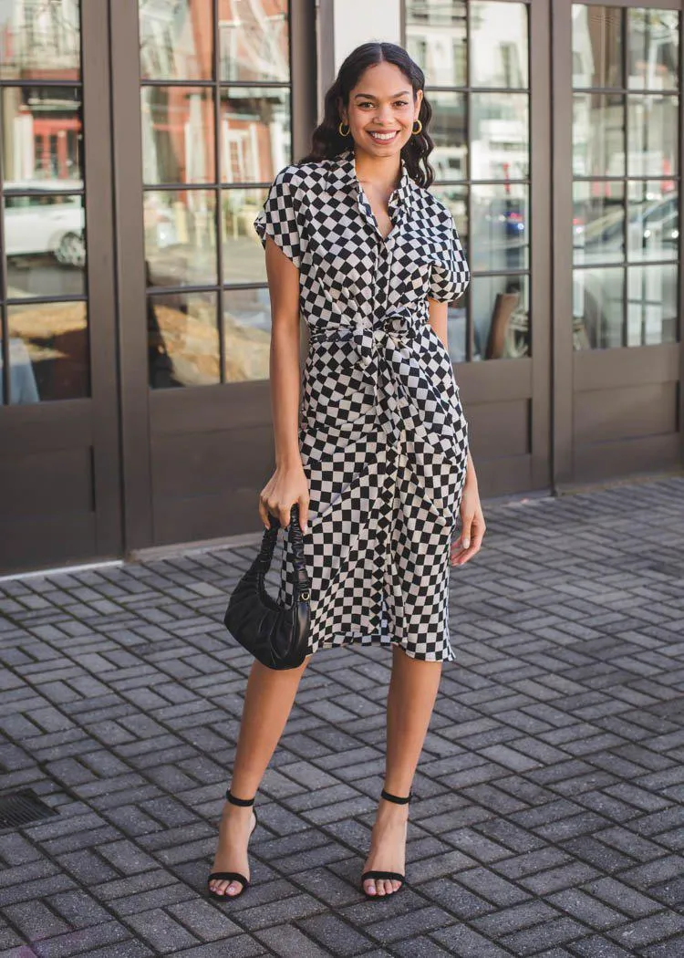 Baldhart Tie Waist Dress - Black