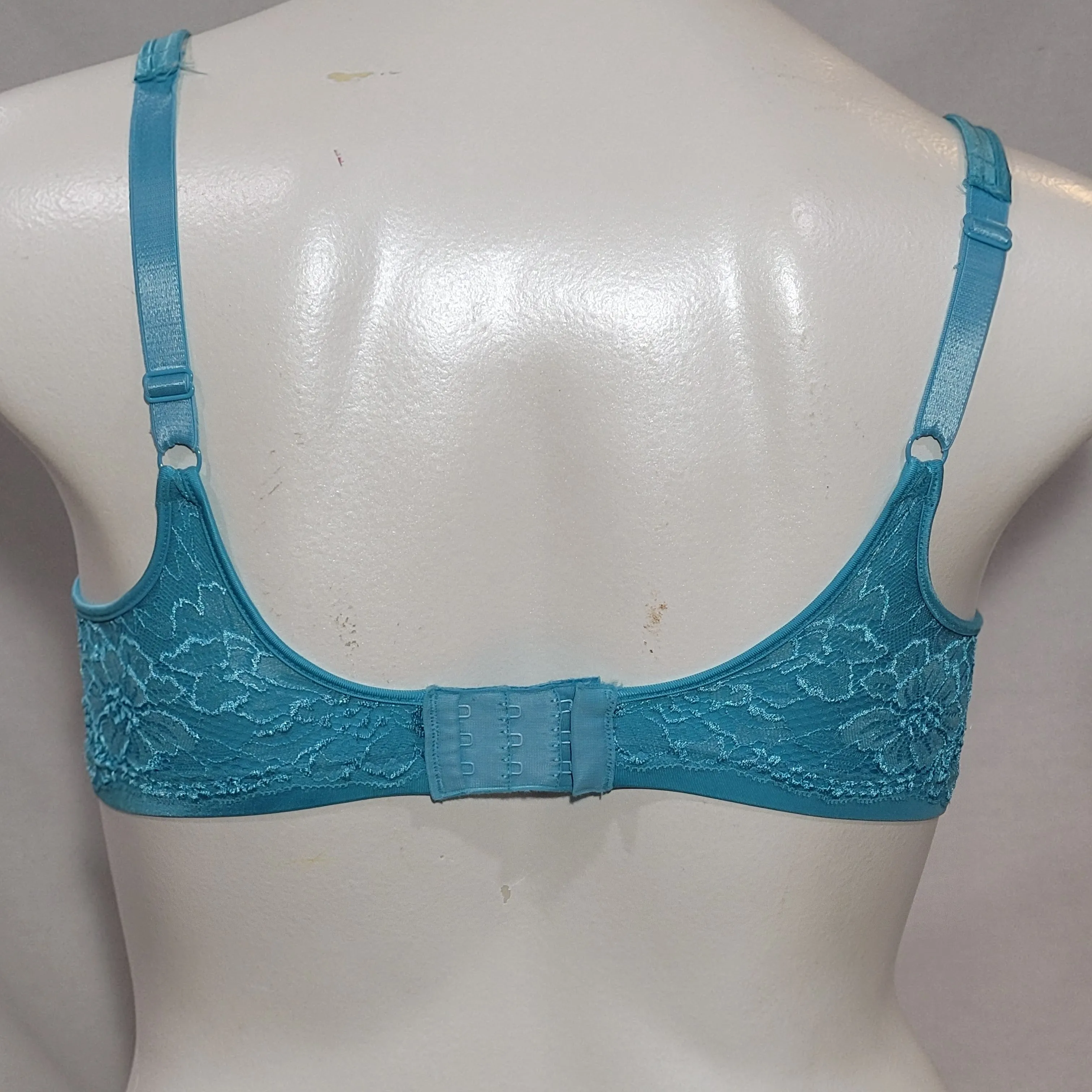 Bali 3508 Comfort Indulgence Back Smoothing Underwire Bra 36D Teal Blue NWT