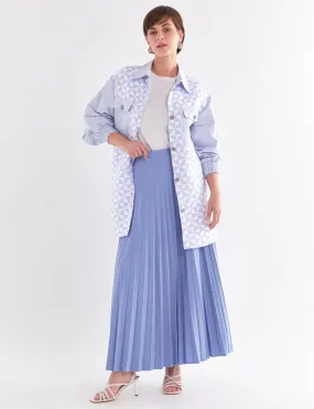 Basic Pleated Skirt Aviator Blue