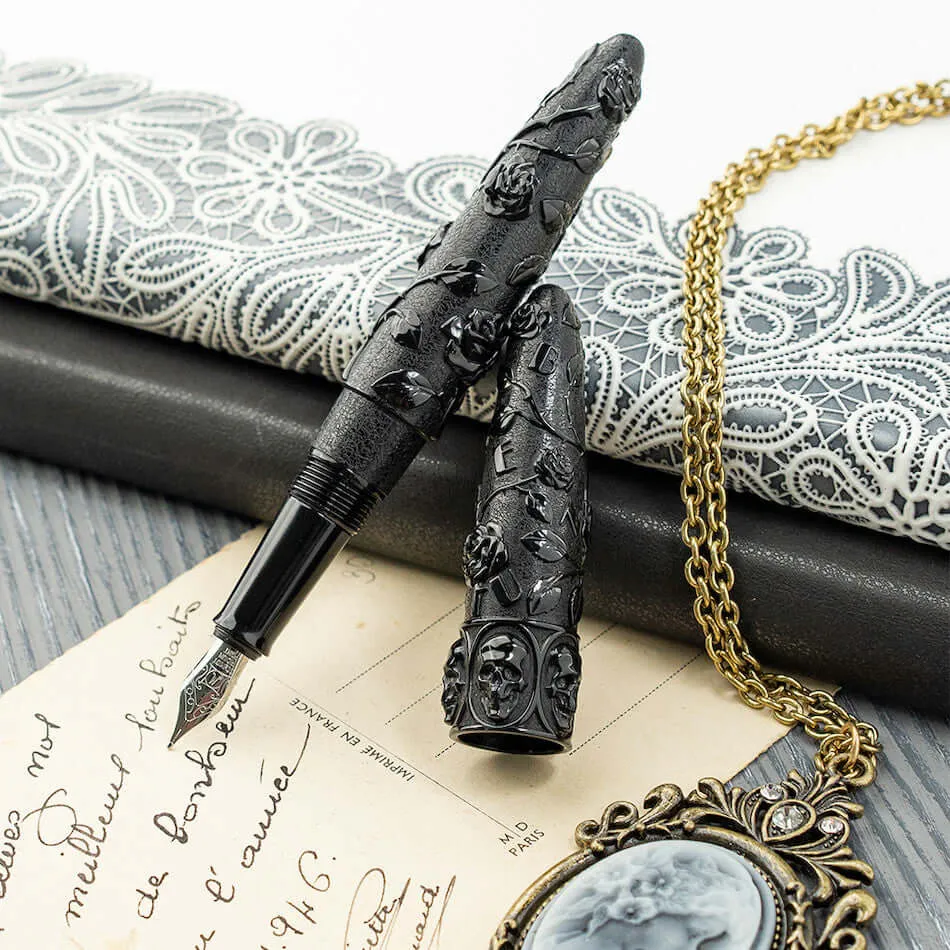 Benu Skull & Roses Fountain Pen Crow