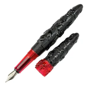 Benu Skull & Roses Fountain Pen Smolder