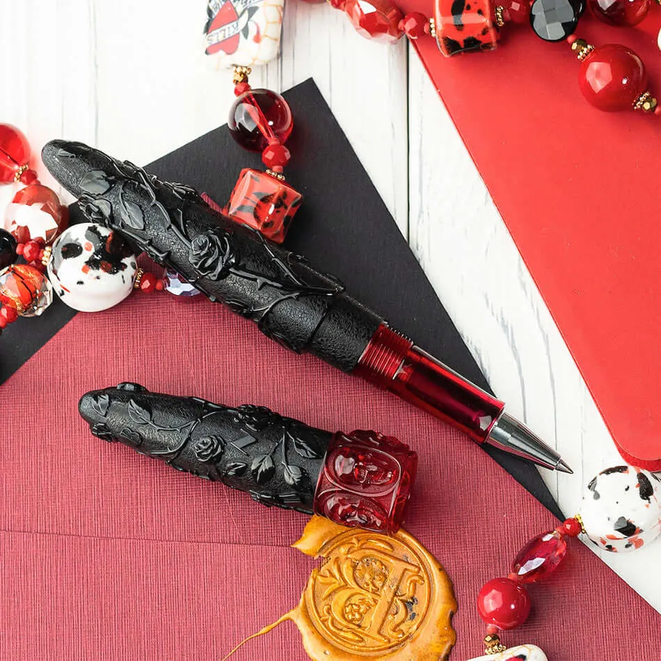 Benu Skull & Roses Rollerball Pen Smolder