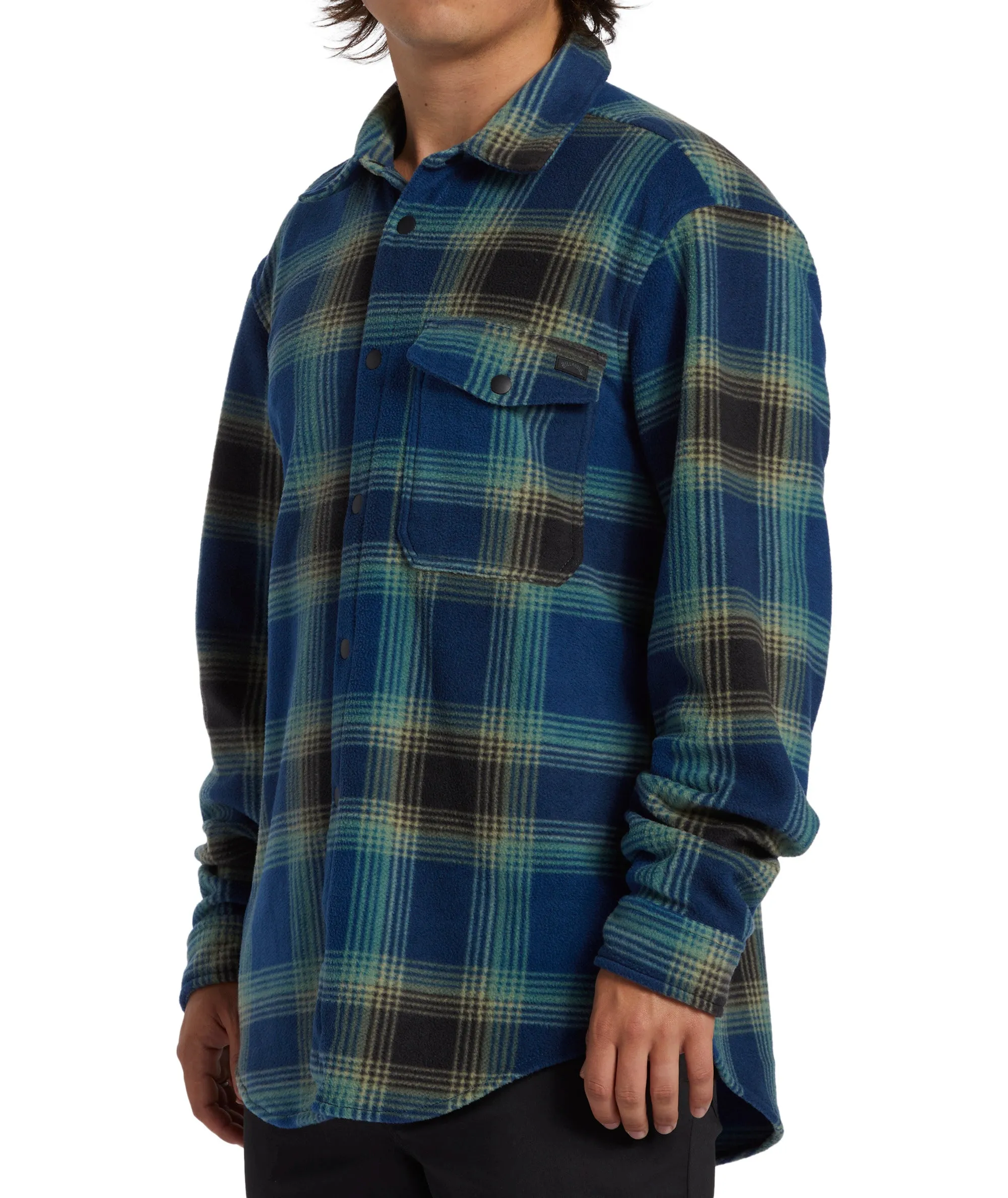 Billabong Mens Furnace Flannel Check Lumberjack Overshirt - Dark Blue
