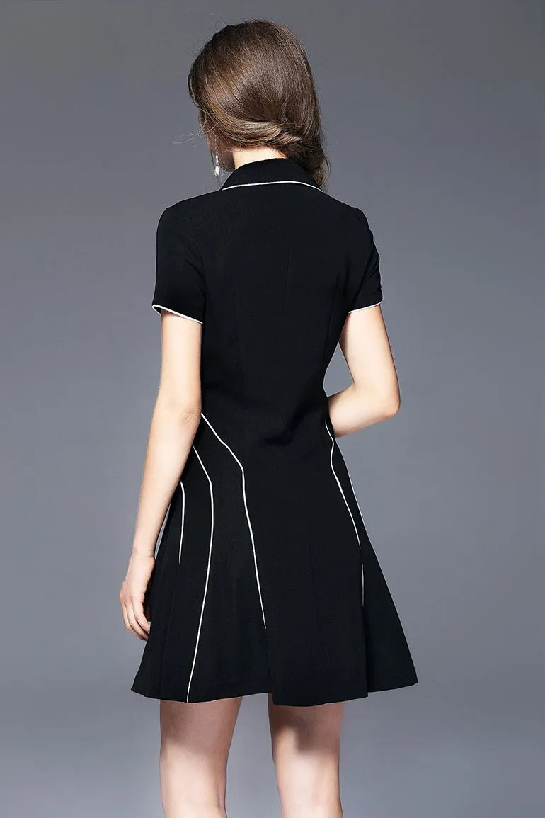 Black Dress With White Piping