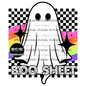 Boo Sheet Retro Checkered Ghost - PNG