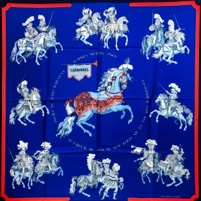 Carrousel HERMÈS SCARF BY Christiane Vauzeles 90 CM SILK W/BOX