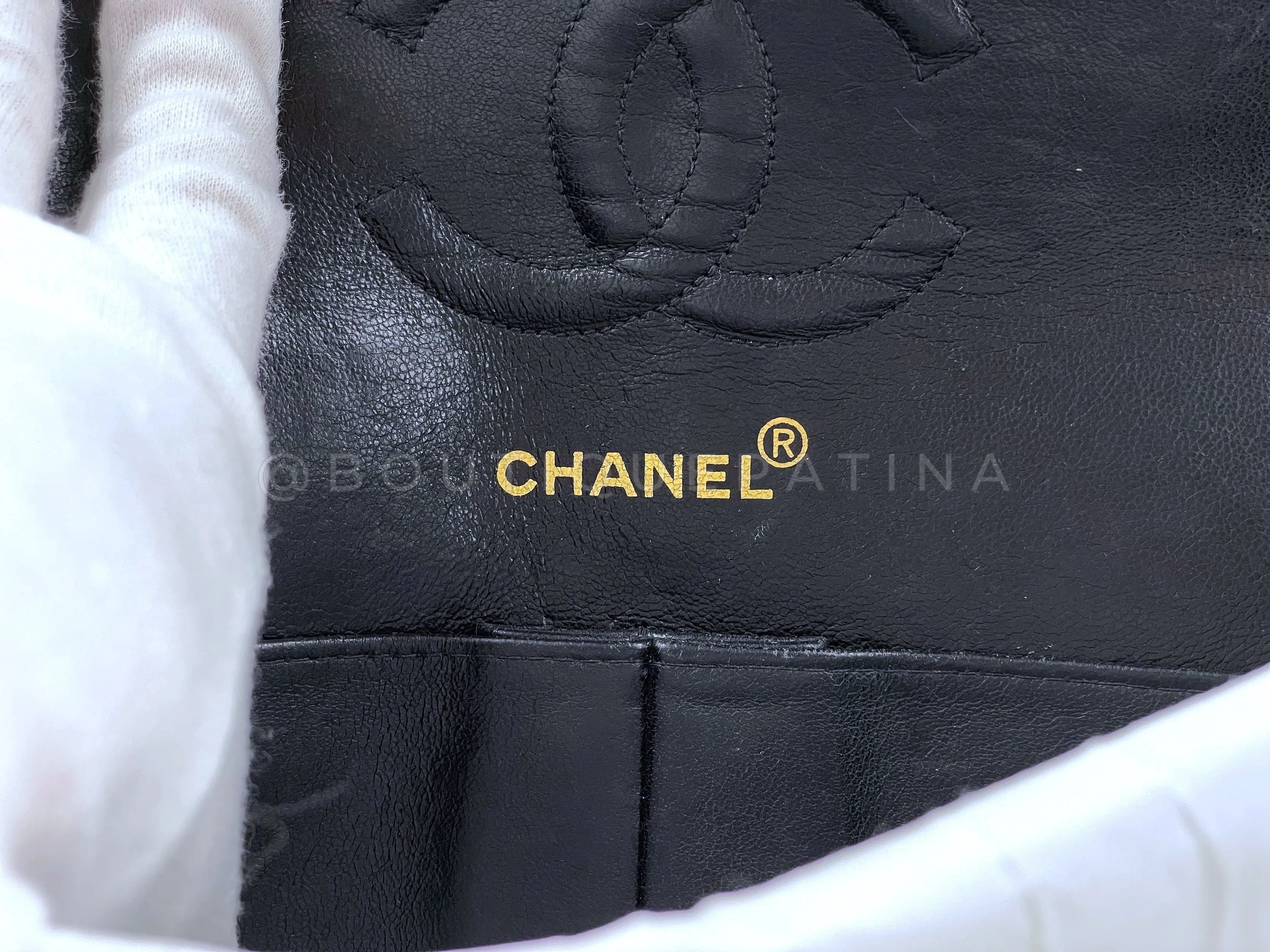 Chanel 1998 Vintage Dark Blue Caviar Medium Classic Double Flap Bag 24k GHW