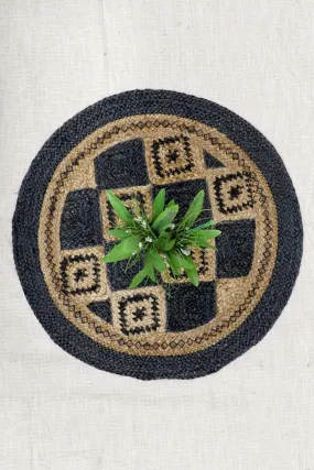 CHECKERED - ROUND JUTE  RUG