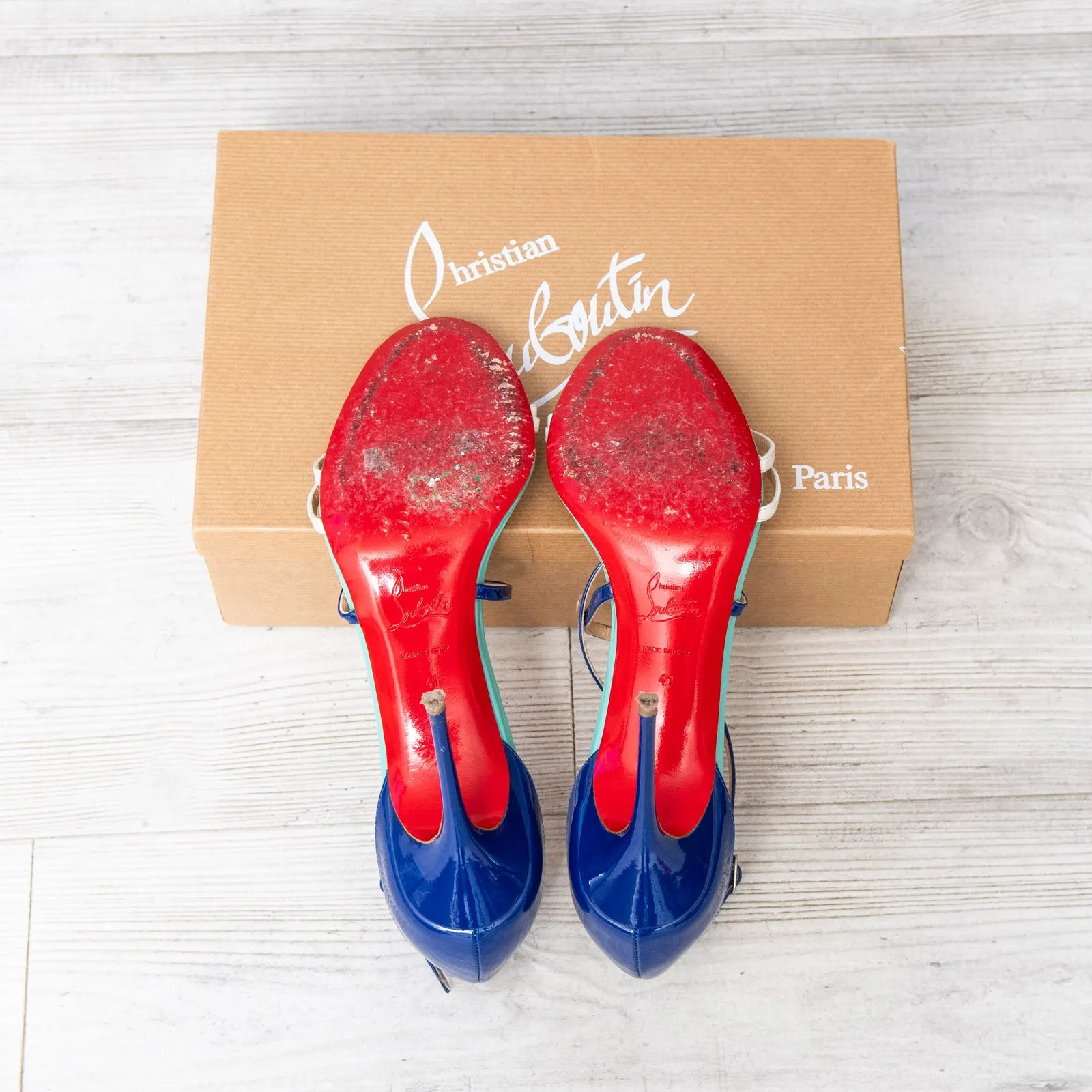 Christian Louboutin Gwynitta Neptune Sandals Size 41