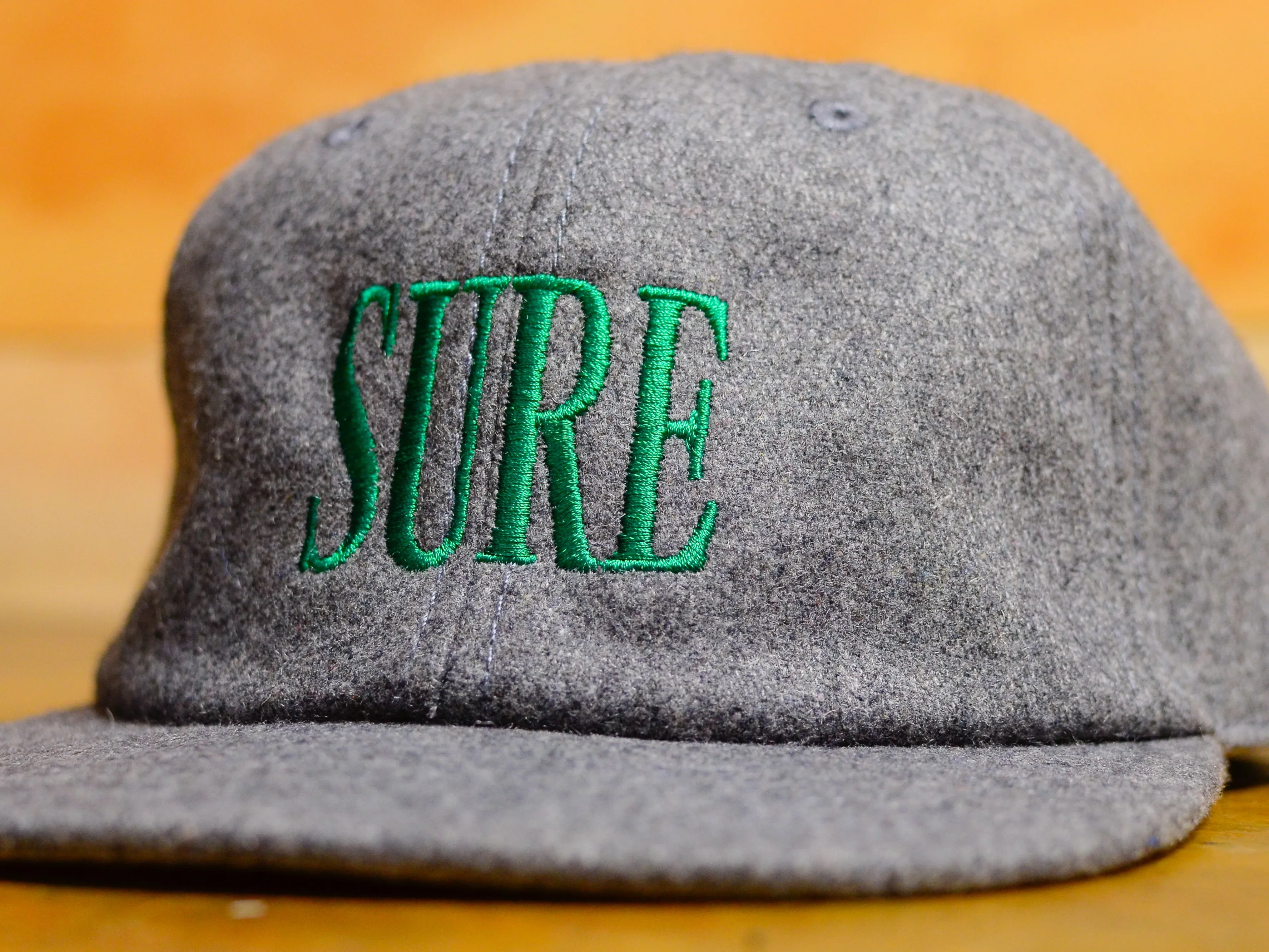 Crew Embroid Wool Cap - Grey