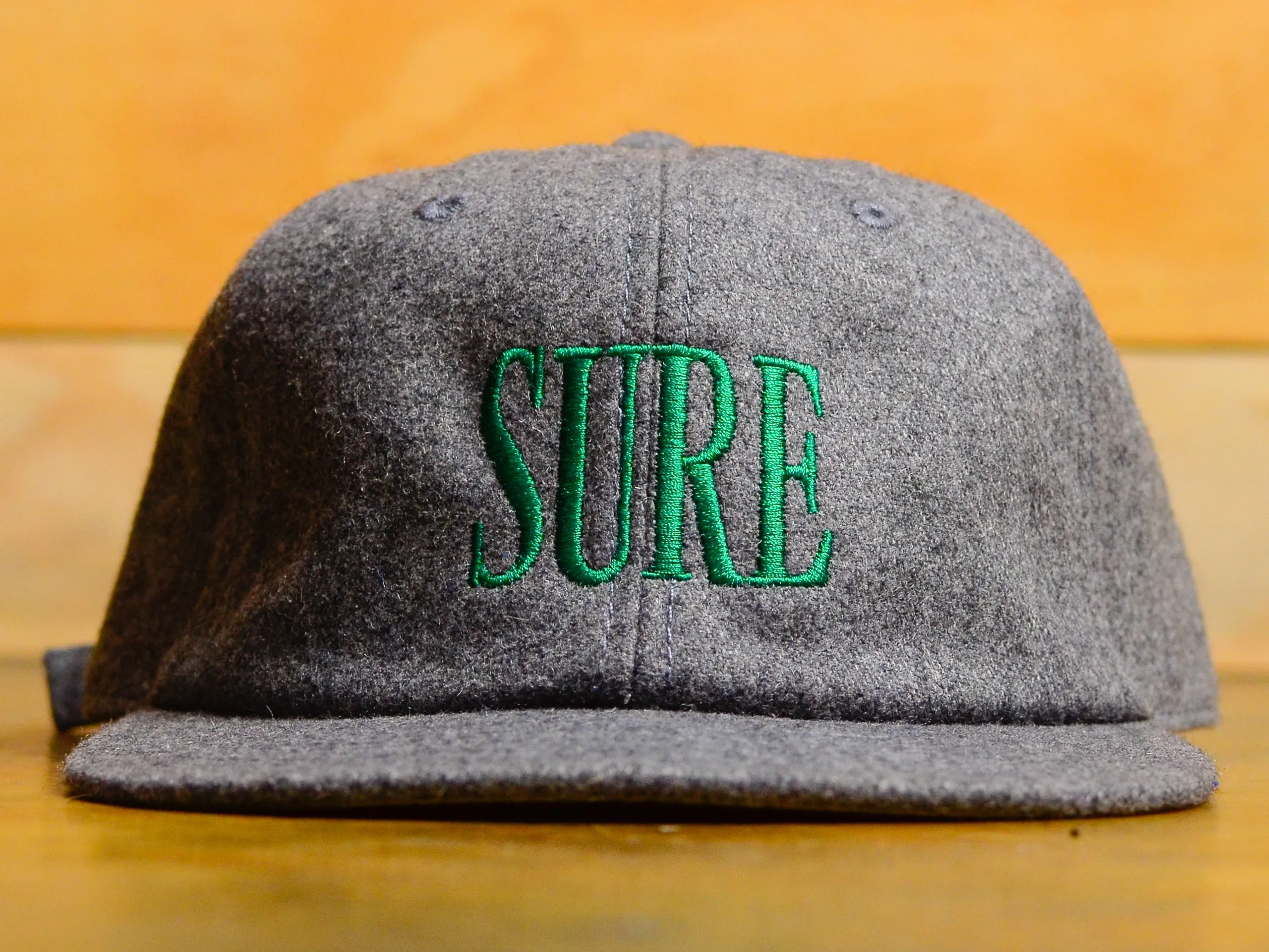 Crew Embroid Wool Cap - Grey