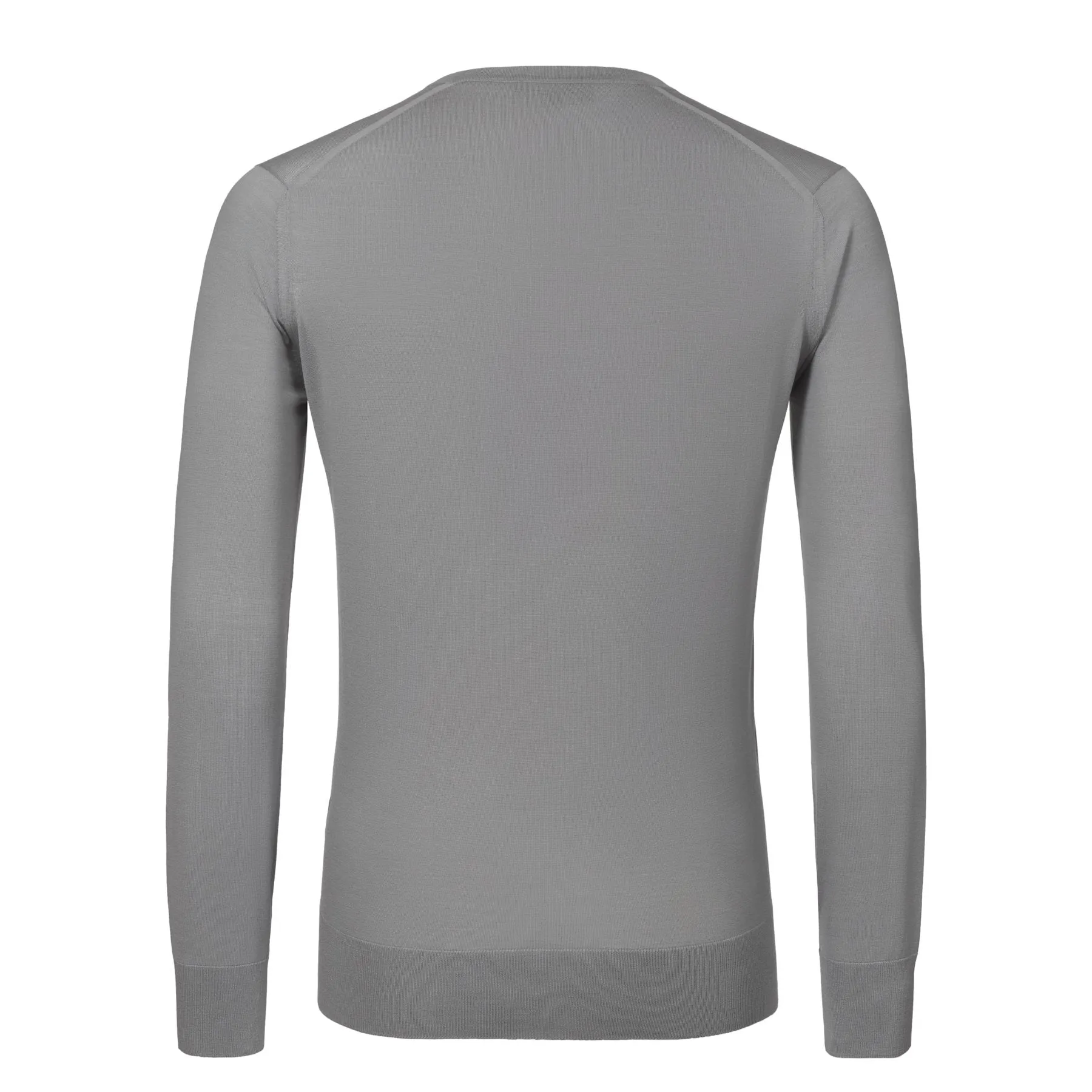 Crew-Neck Virgin Wool Sweater in Light Grey