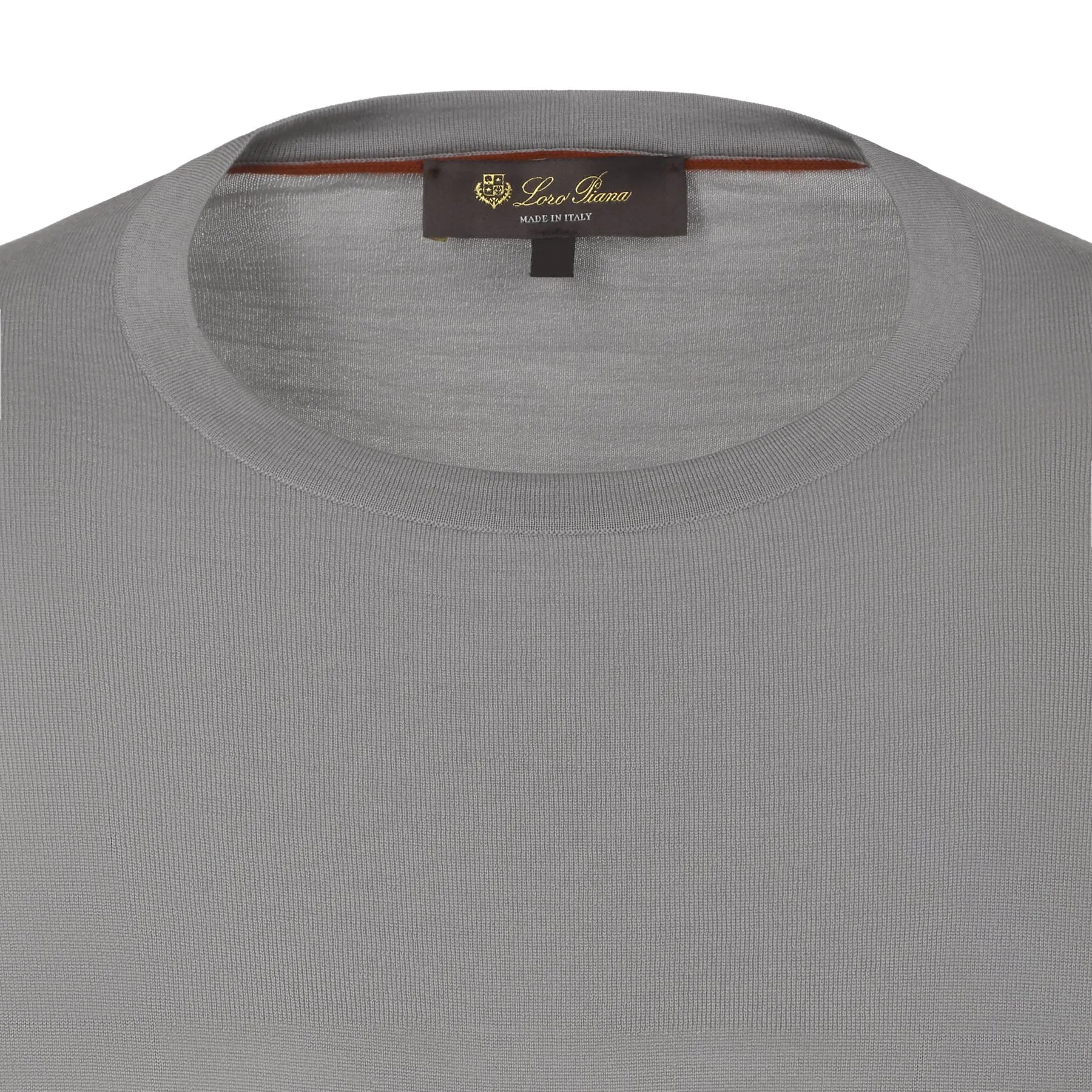 Crew-Neck Virgin Wool Sweater in Light Grey