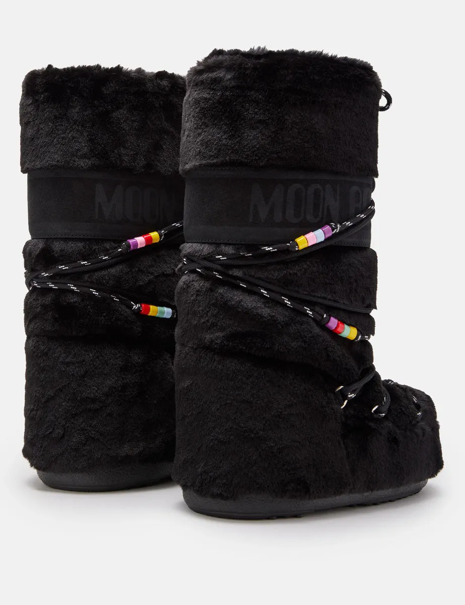 doposci faux fur beads nero
