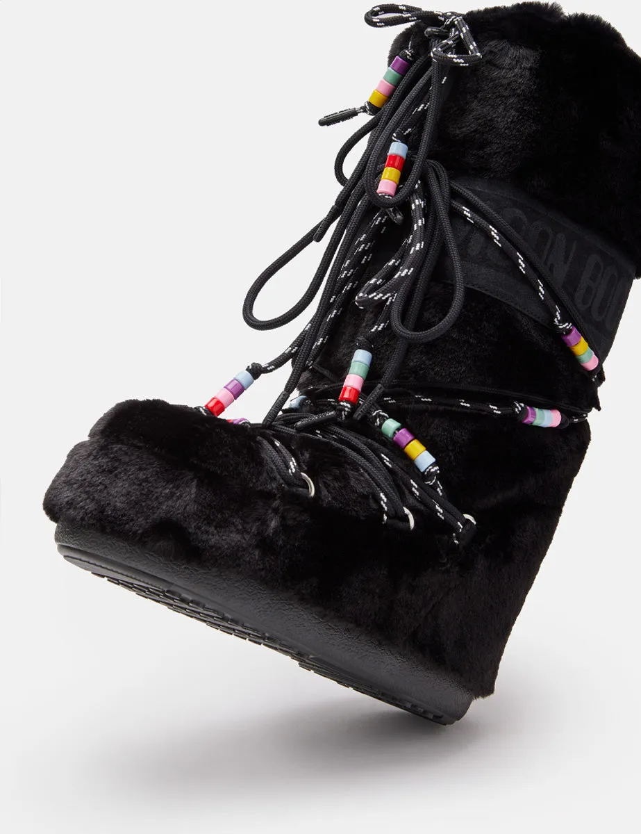 doposci faux fur beads nero