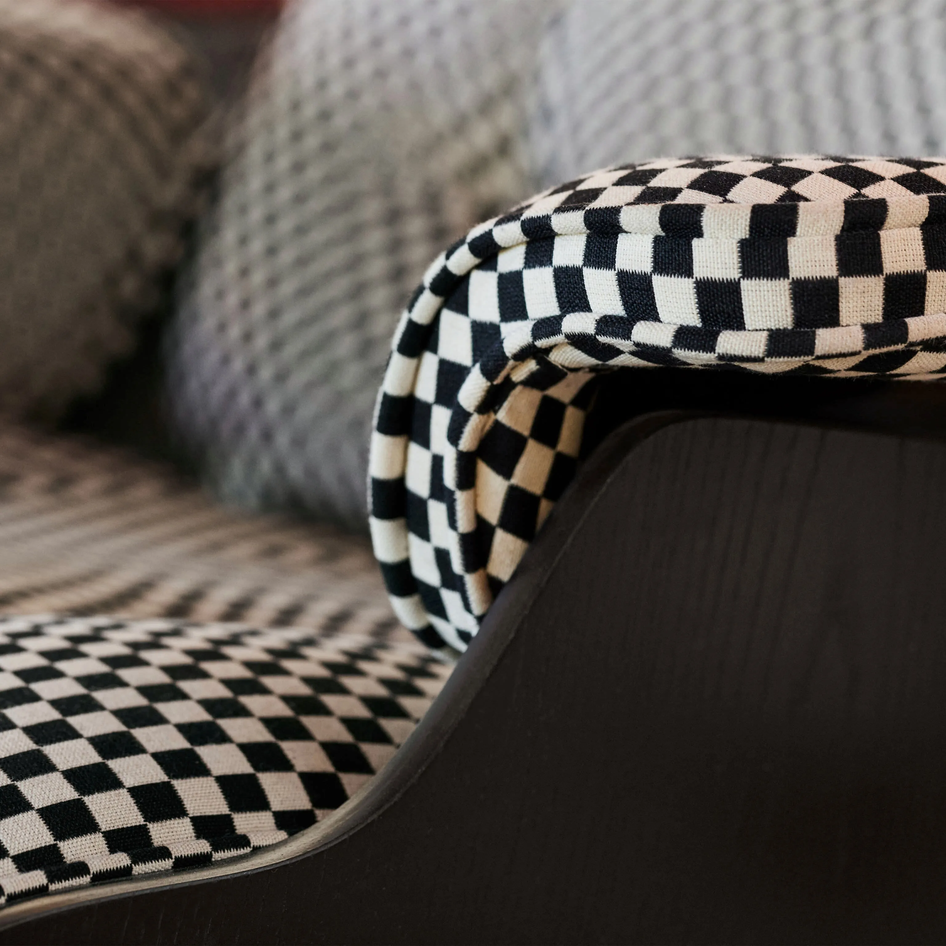 Eames® Lounge Chair and Ottoman from Herman Miller - Ebony/ Black & White Checker Fabric