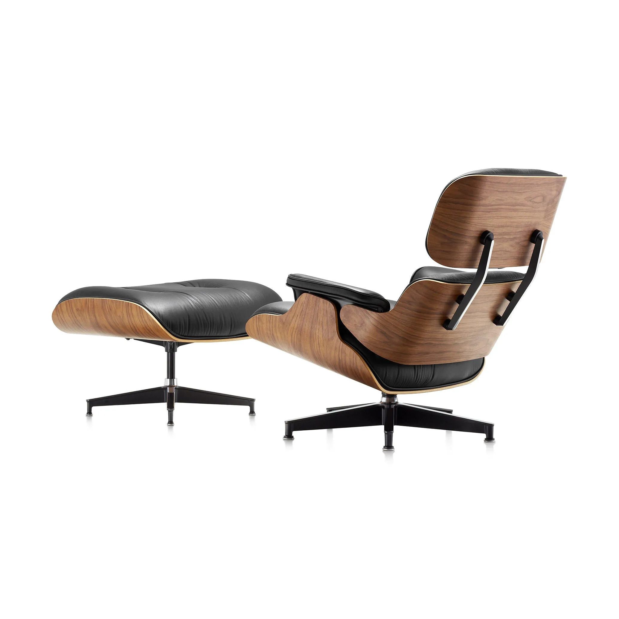 Eames® Lounge Chair and Ottoman from Herman Miller - Walnut/ Obsidian Black Leather