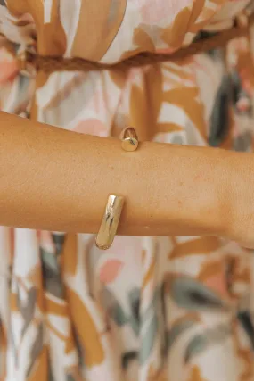 Gold Metallic Tube Cuff Bracelet