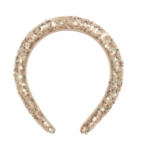 Gold Sequin Padded Headband