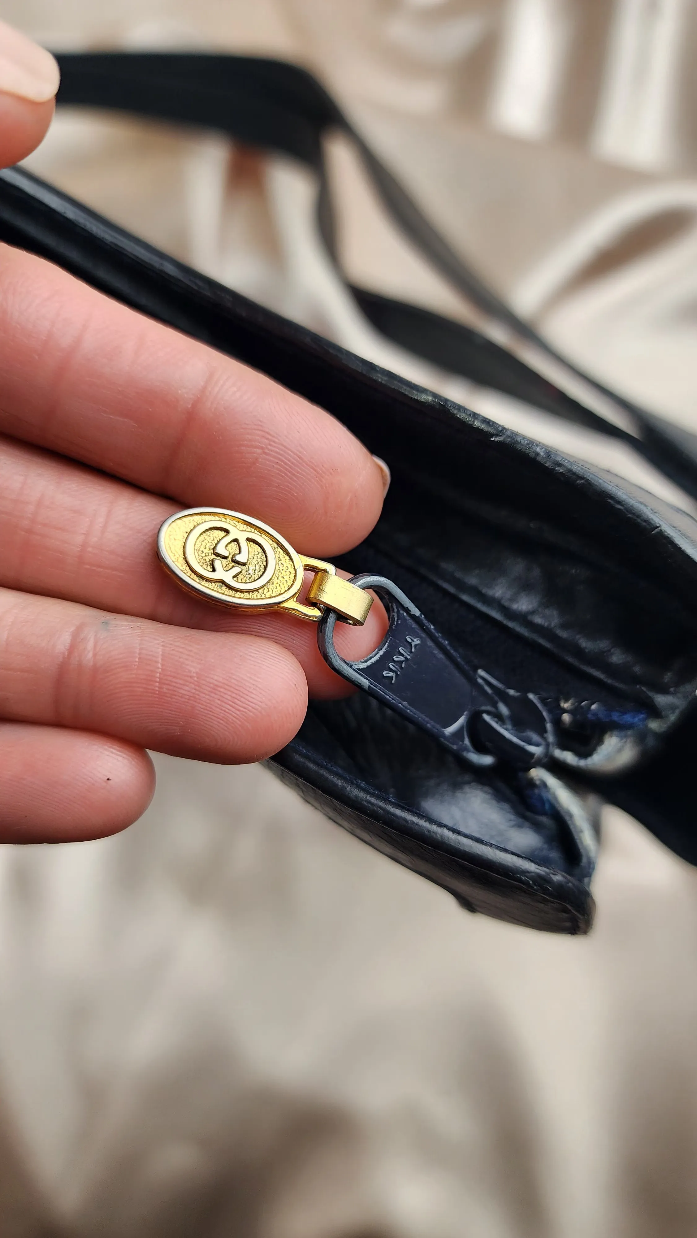 Gucci Vintage Navy Blue Shoulder Bag