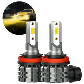 H11 H8 H9 H16 LED Fog Light Bulbs 4000 Lumens with CSP Chipsets Golden Yellow for DRL or Fog Lights Lamp Replacement