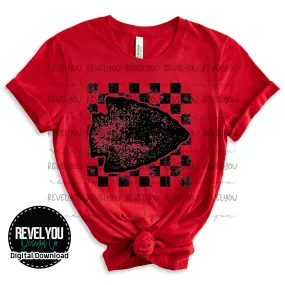 KC Checkered Arrowhead Black - PNG