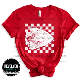 KC Checkered Arrowhead White - PNG