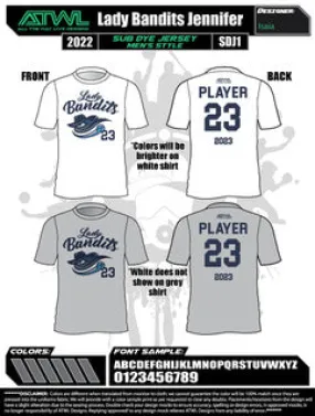 Lady Bandits Men's Sub Dye Jersey