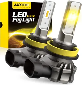LED Fog Light Bulbs, 6000 Lumens, Amber Yellow, (Pack of 2)