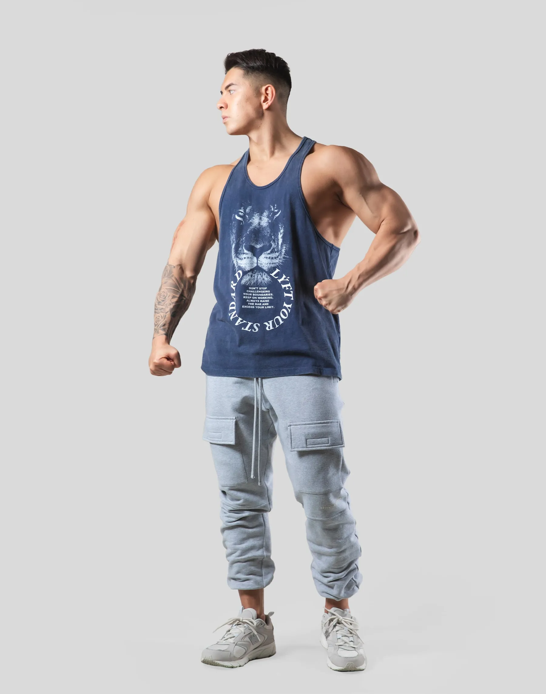Lion Ring Vintage Training Tanktop  - Navy