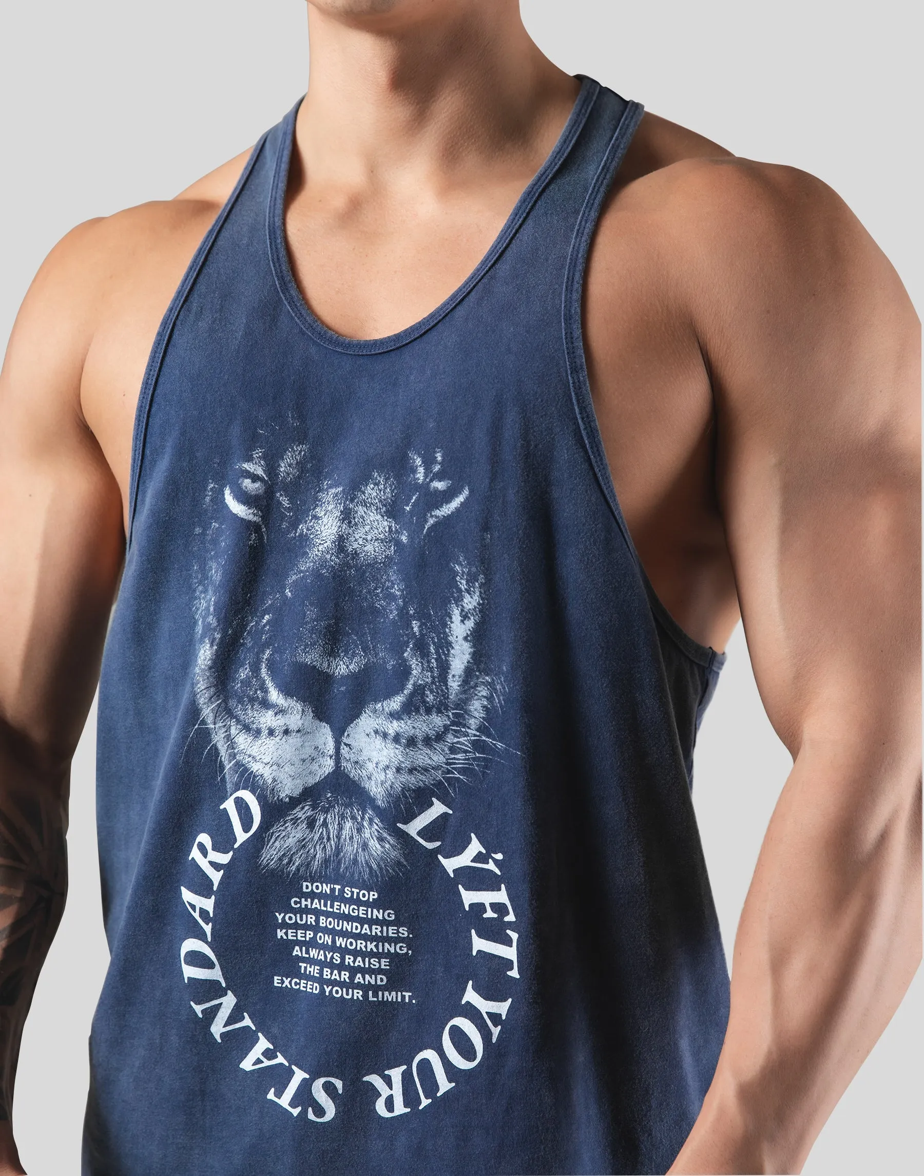 Lion Ring Vintage Training Tanktop  - Navy