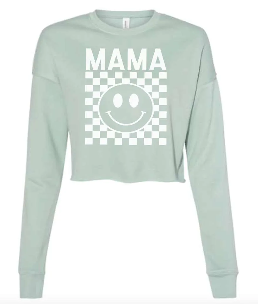 Mama Modest Crop Checkered Sweatshirt