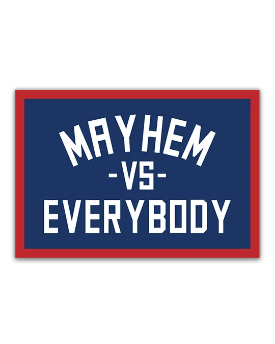 Mayhem VS Everybody Sticker: Red, White, and Blue